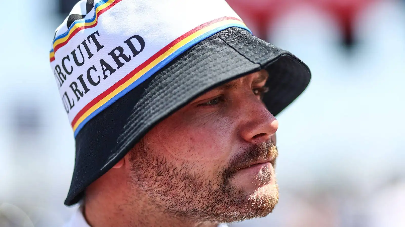 Valtteri Bottas wearing bucket hat at French GP. Paul Ricard July 2022.