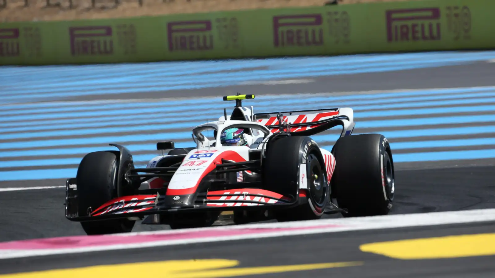 Haas' Mick Schumacher during the French Grand Prix weekend. Paul Ricard, July 2022.