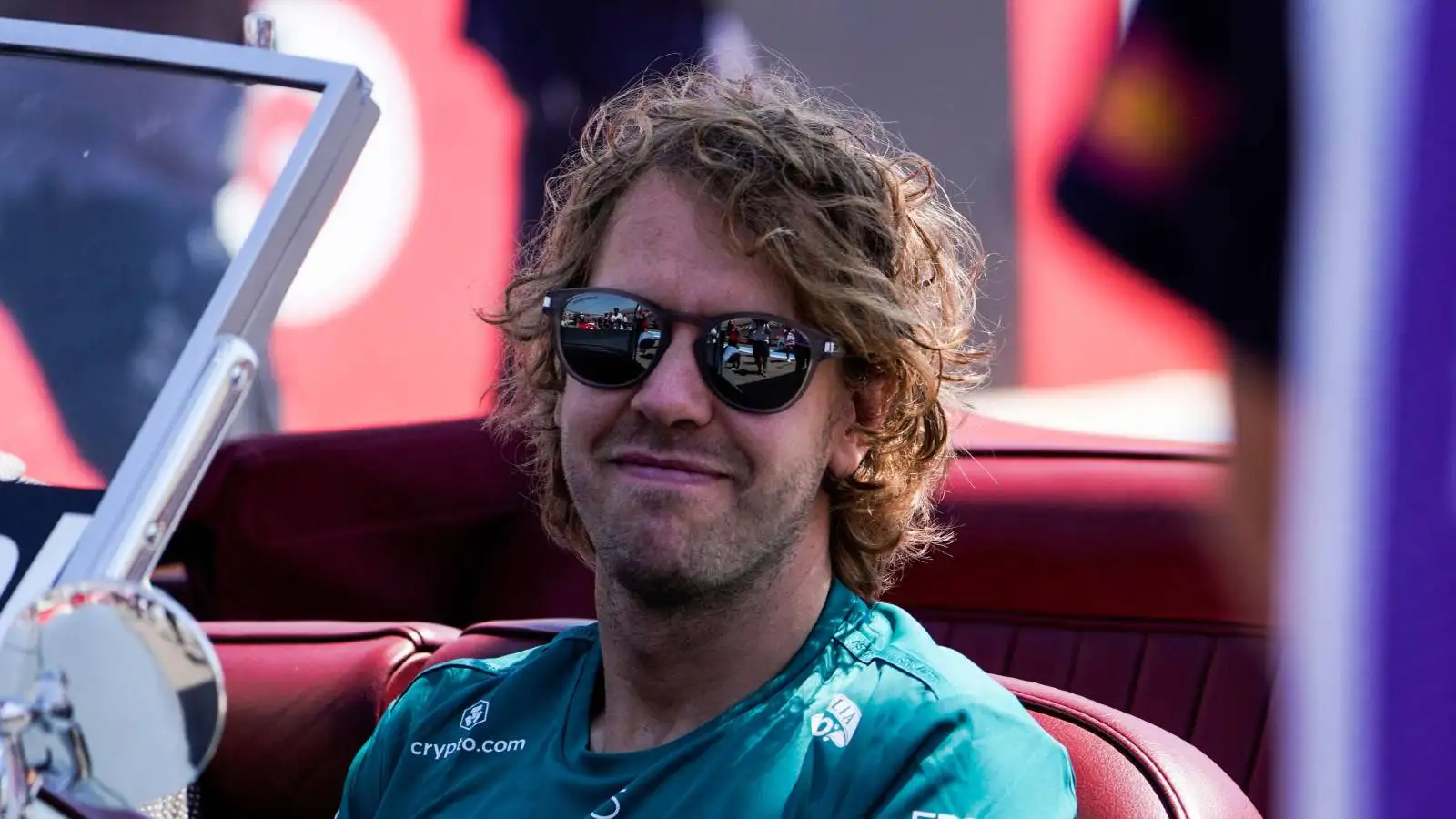 Sebastian Vettel wearing sunglasses. Paul Ricard July 2022.