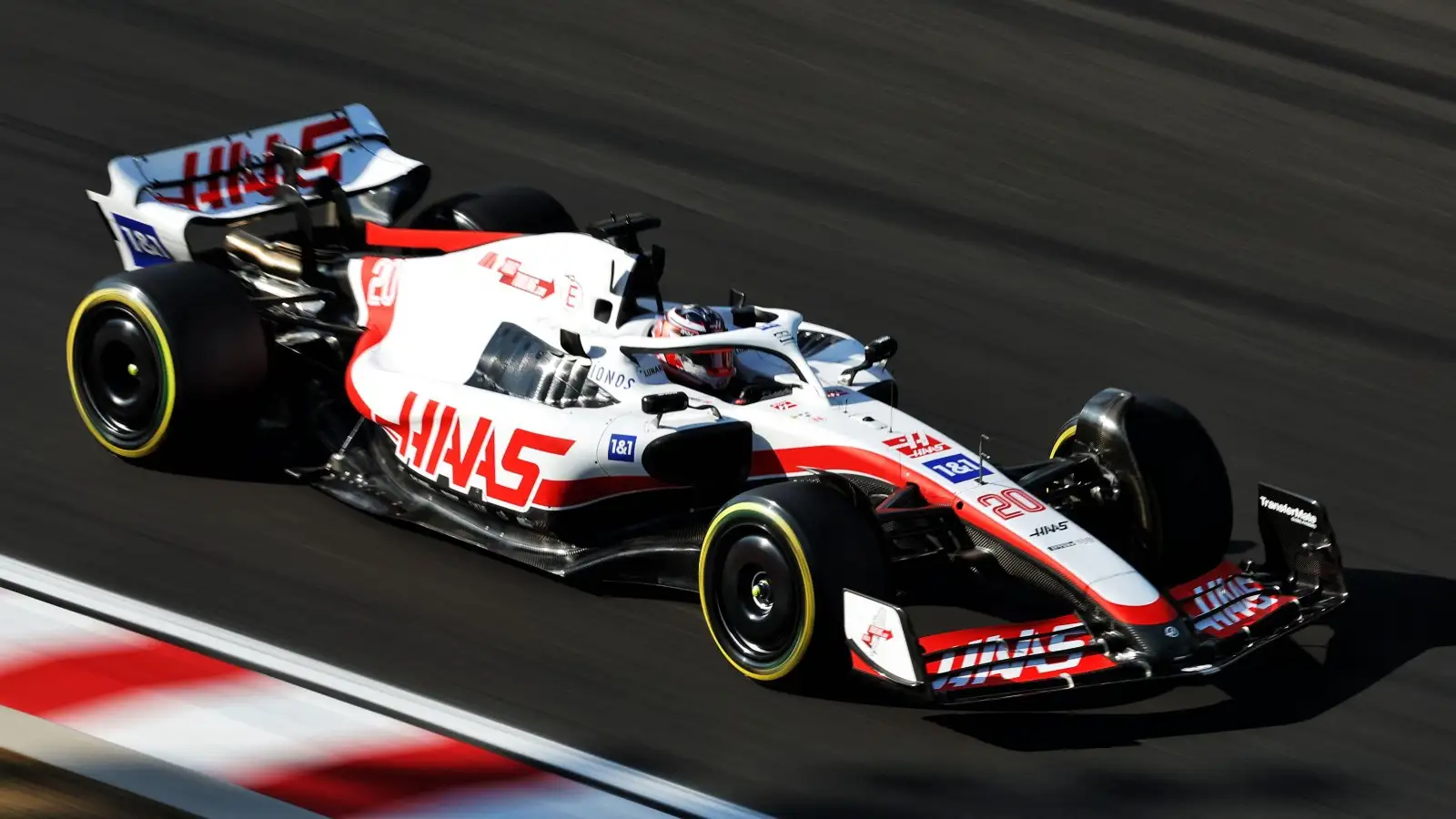 Kevin Magnussen driving the upgraded Haas VF-22. Hungary, July 2022.