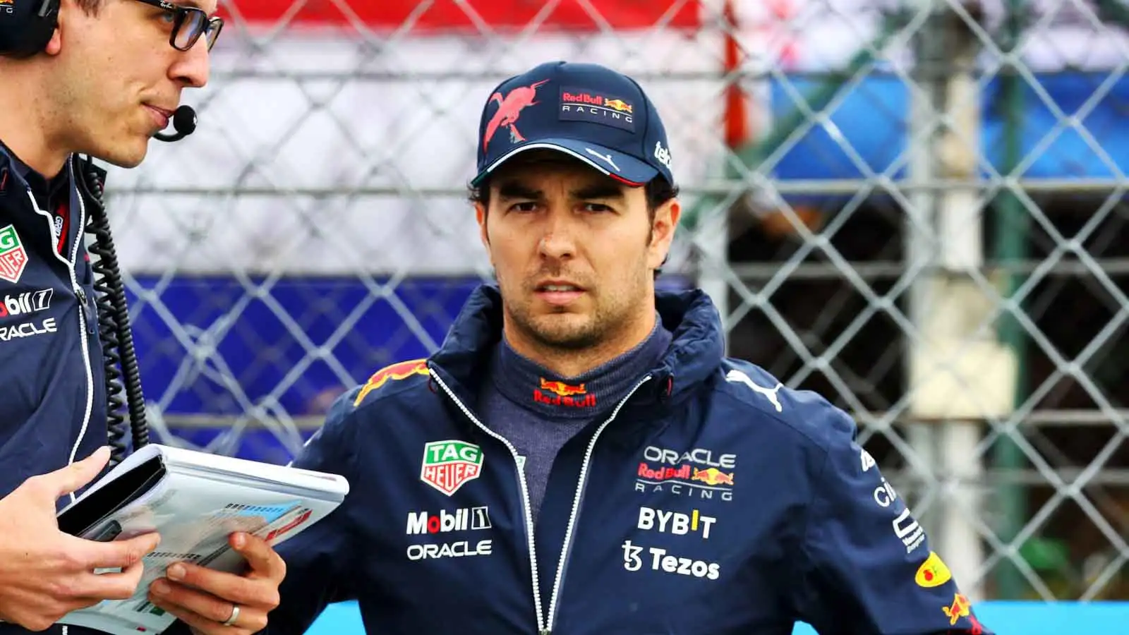 Sergio Perez on the grid. Hungary July 2022.