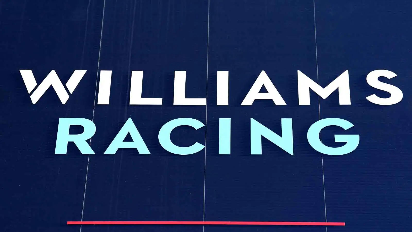 The Williams logo on its motorhome. Imola April 2022.