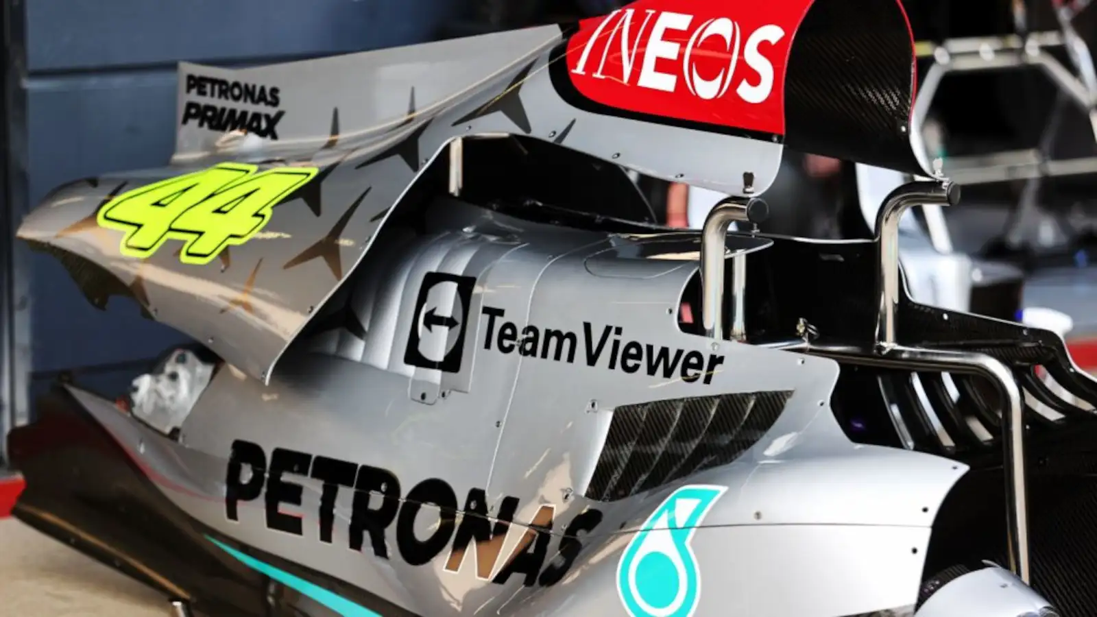 Bodywork for Lewis Hamilton Mercedes W13. Britain July 2022