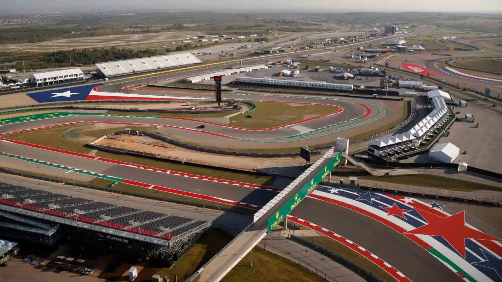 A view above the Circuit of The Americas. F1 Austin October 2021.