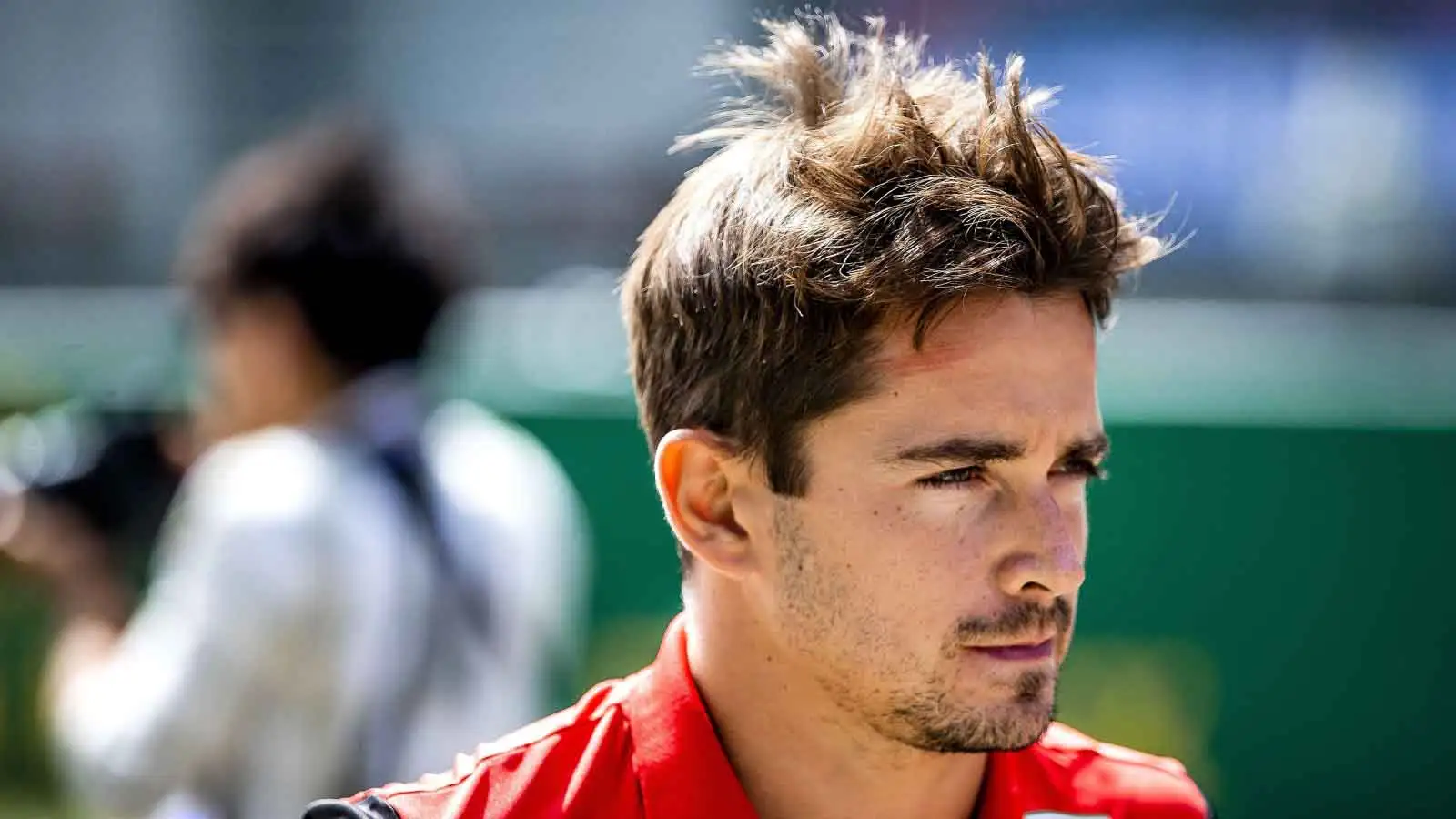 Ferrari driver Charles Leclerc on the grid. Spa August 2022.