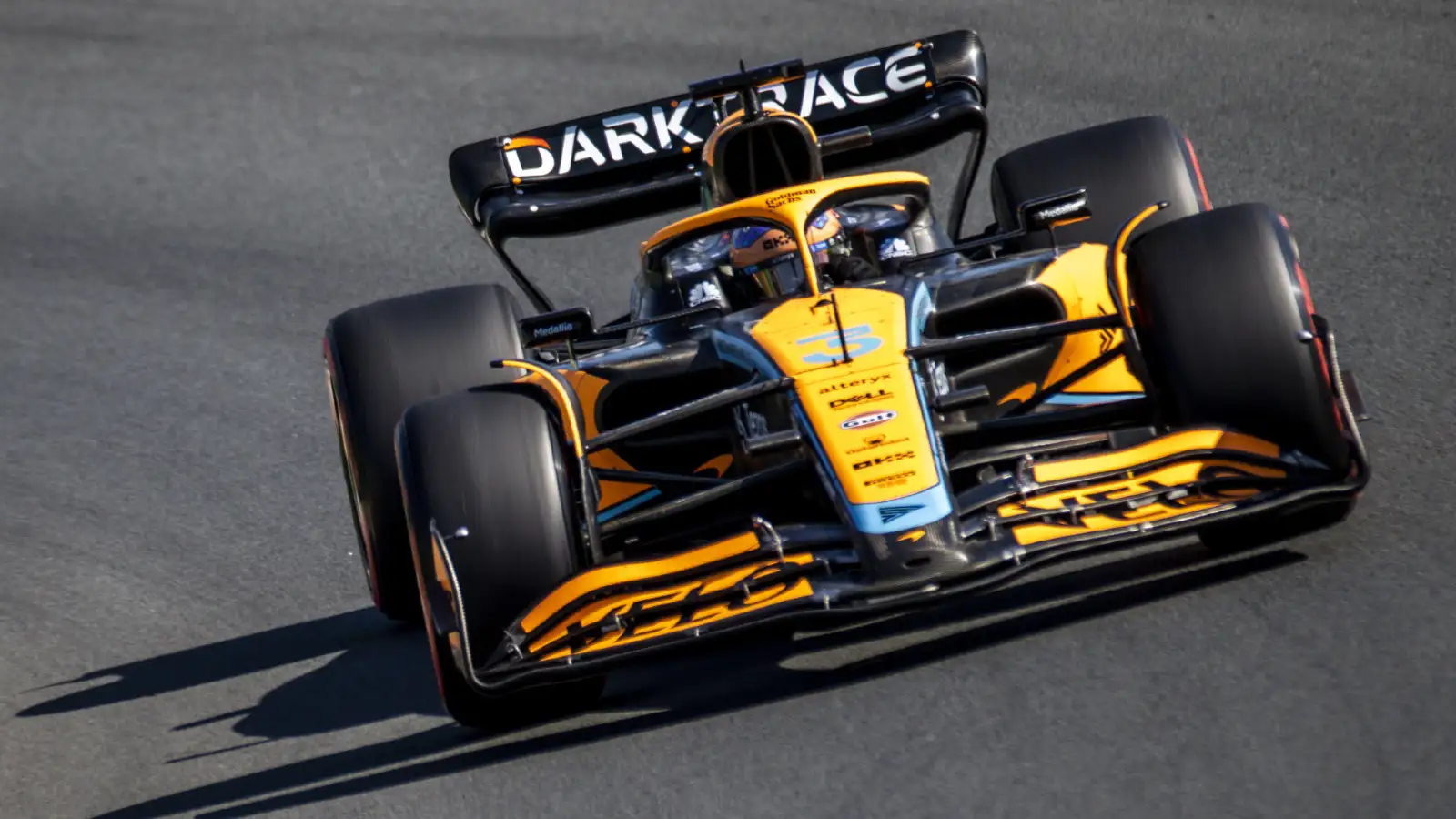 McLaren's Daniel Ricciardo on track during the Dutch Grand Prix qualifying session. Zandvoort, September 2022.