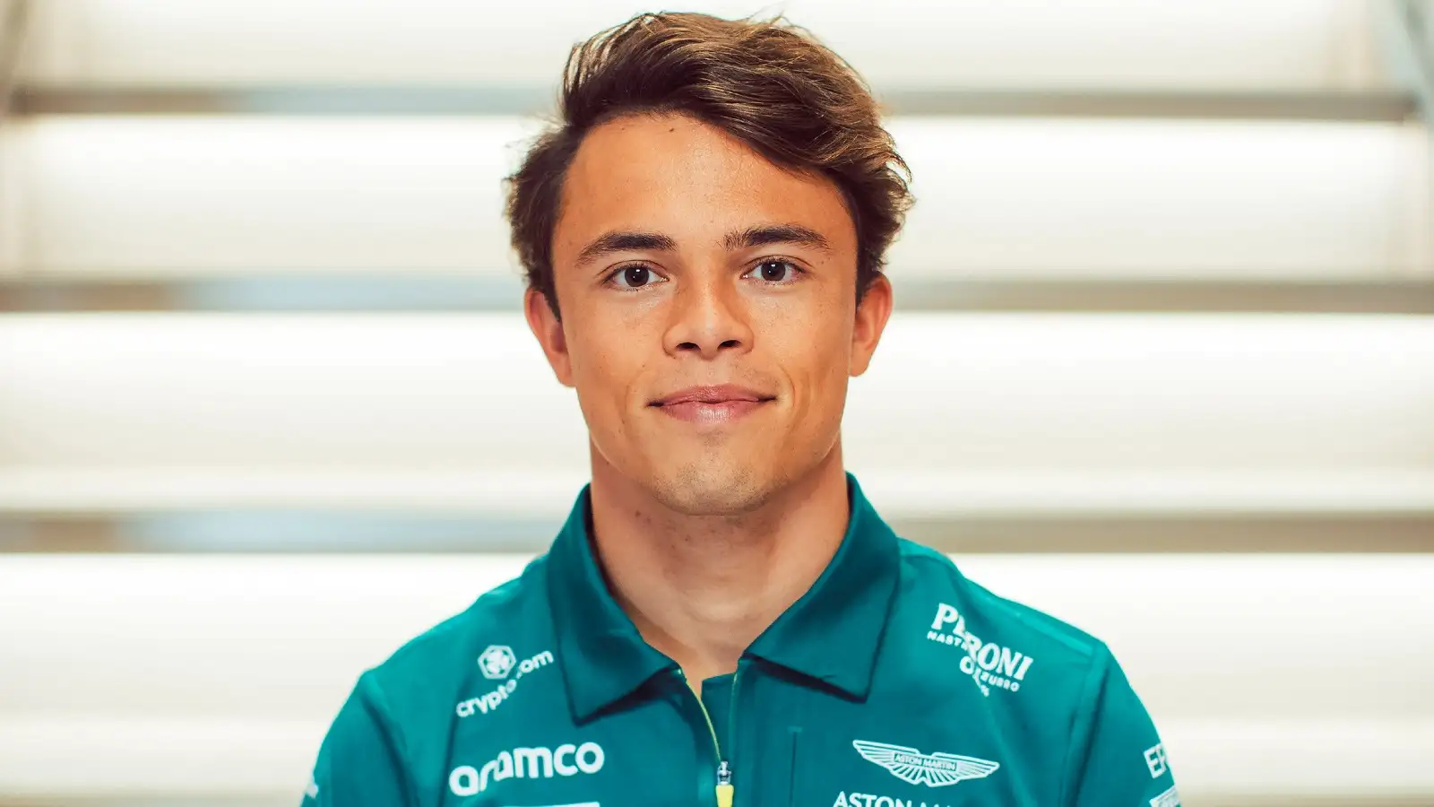 Nyck de Vries in an Aston Martin shirt. Silverstone, September 2022.