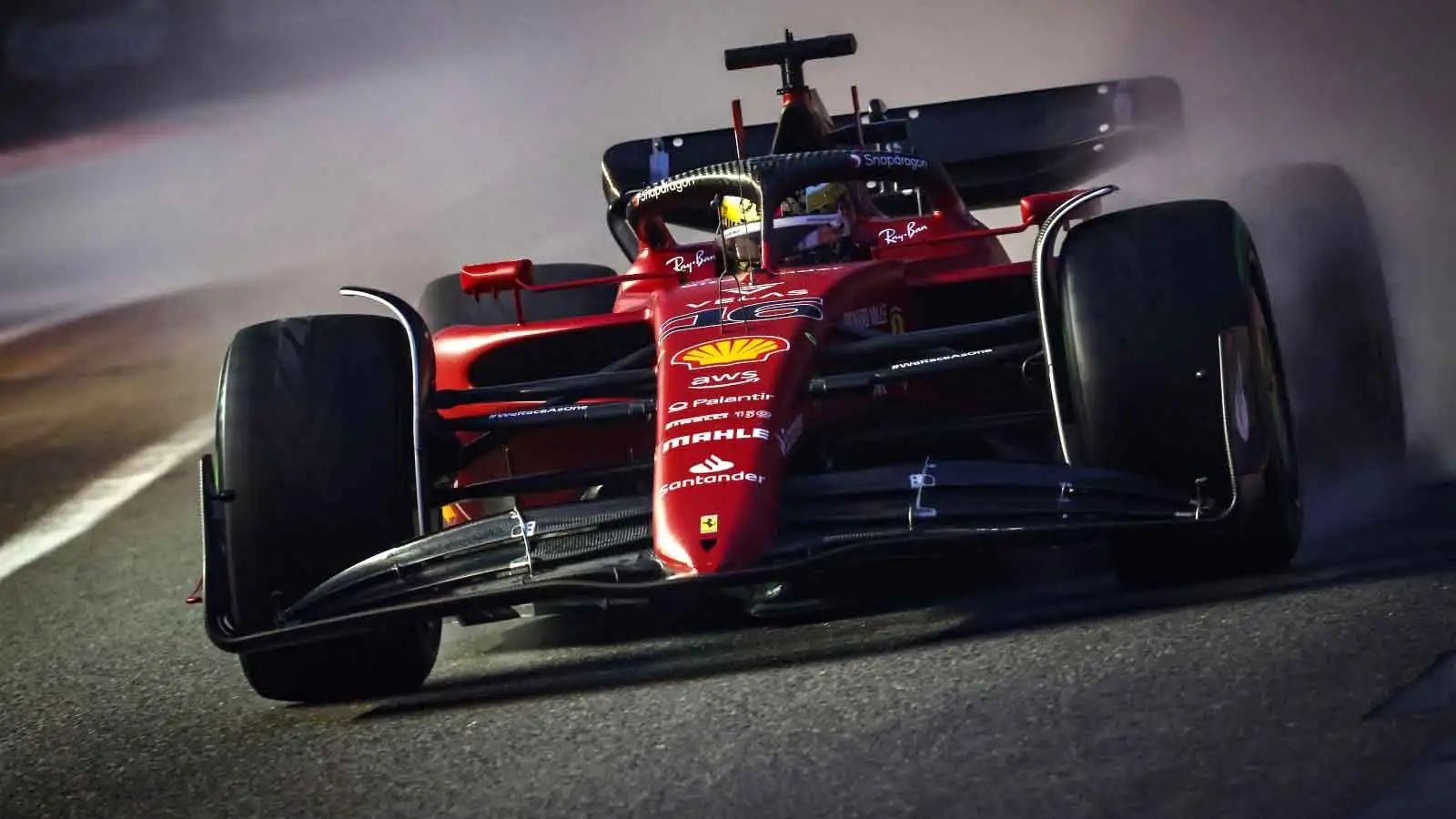 Charles Leclerc in qualifying. Singapore October 2022.