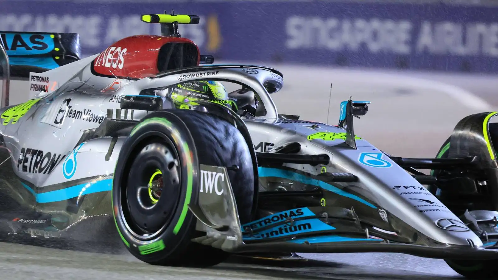 Close-up of Lewis Hamilton's Mercedes. Singapore October 2022.
