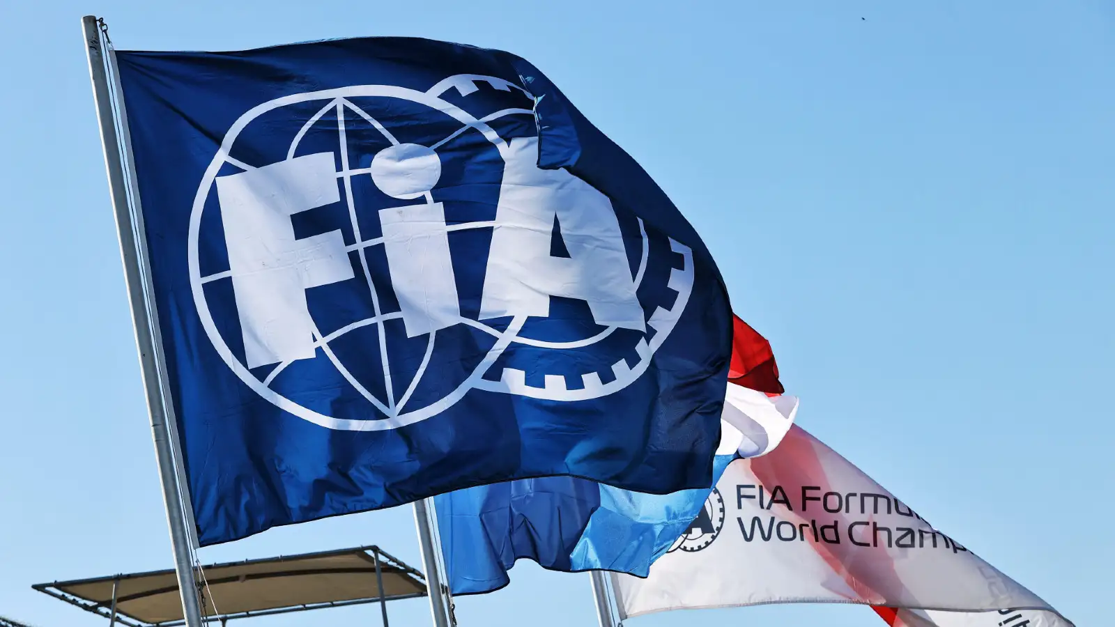 FIA flag on display at the F1 Dutch Grand Prix. Netherlands, September 2022. Budget cap Red Bull