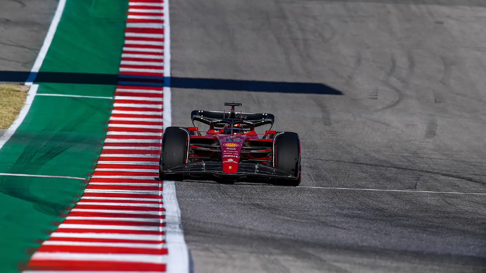 Ferrari's Charles Leclerc on track at the United States Grand Prix. Austin, October 2022.