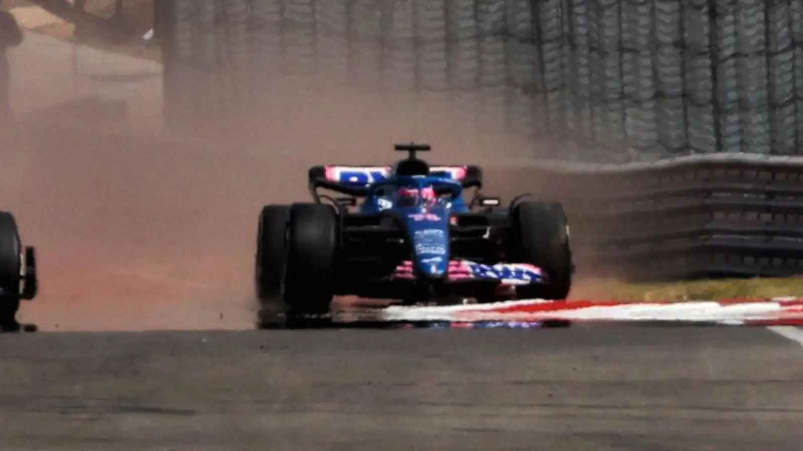 Alpine driver Fernando Alonso after he landed at the COTA. Austin October 2022