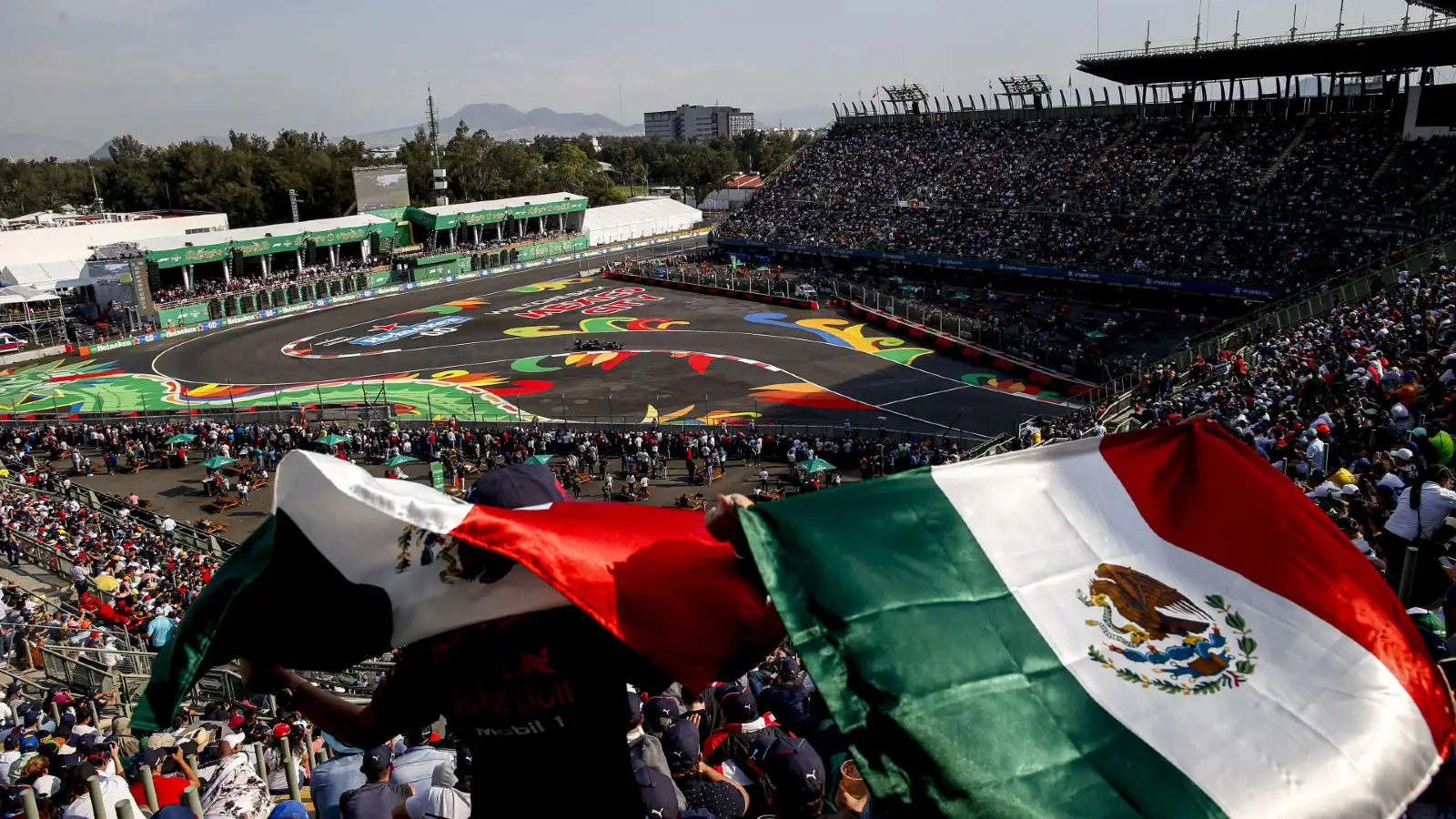 Fans in the Foro Sol at the 2021 Mexico City Grand Prix. Mexico City, November 2021. WEATHER