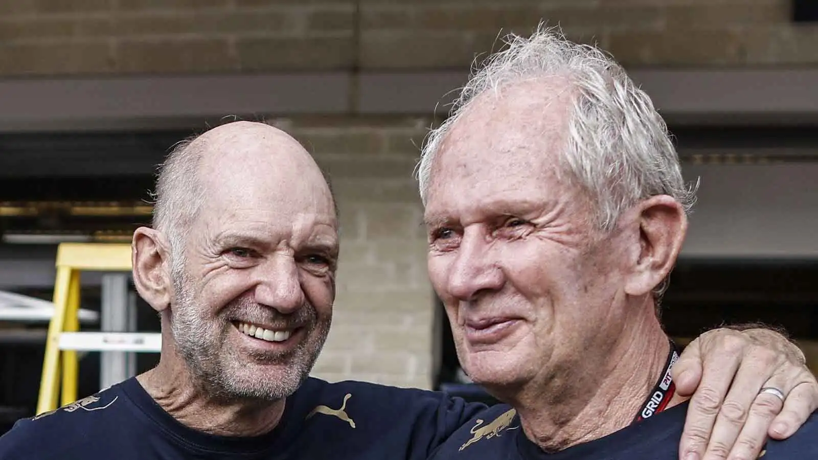 Red Bull chiefs Adrian Newey and Helmut Marko. Austin October 2022.