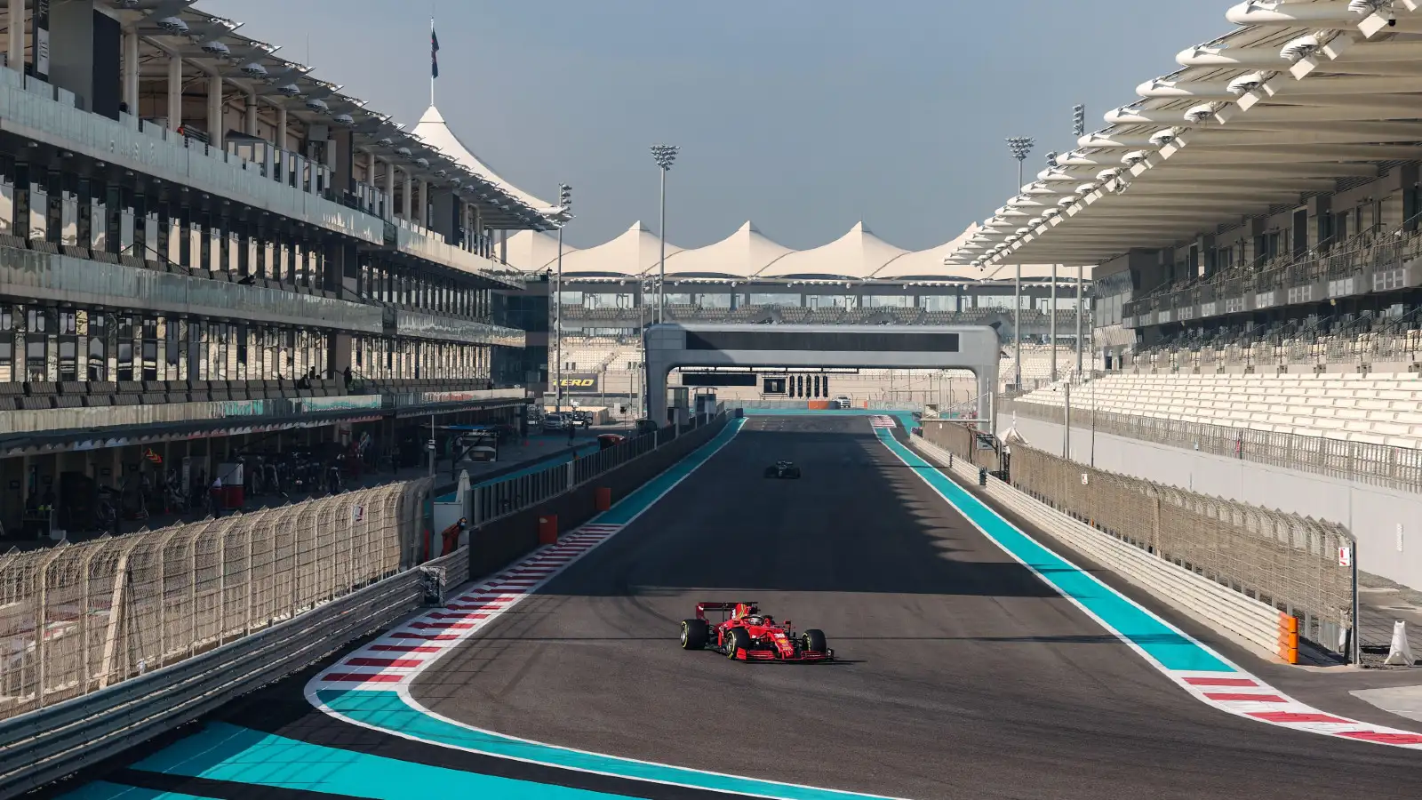 Ferrari testing at the 2021 Post-season test in Abu Dhabi. Yas Marina, December 2021.