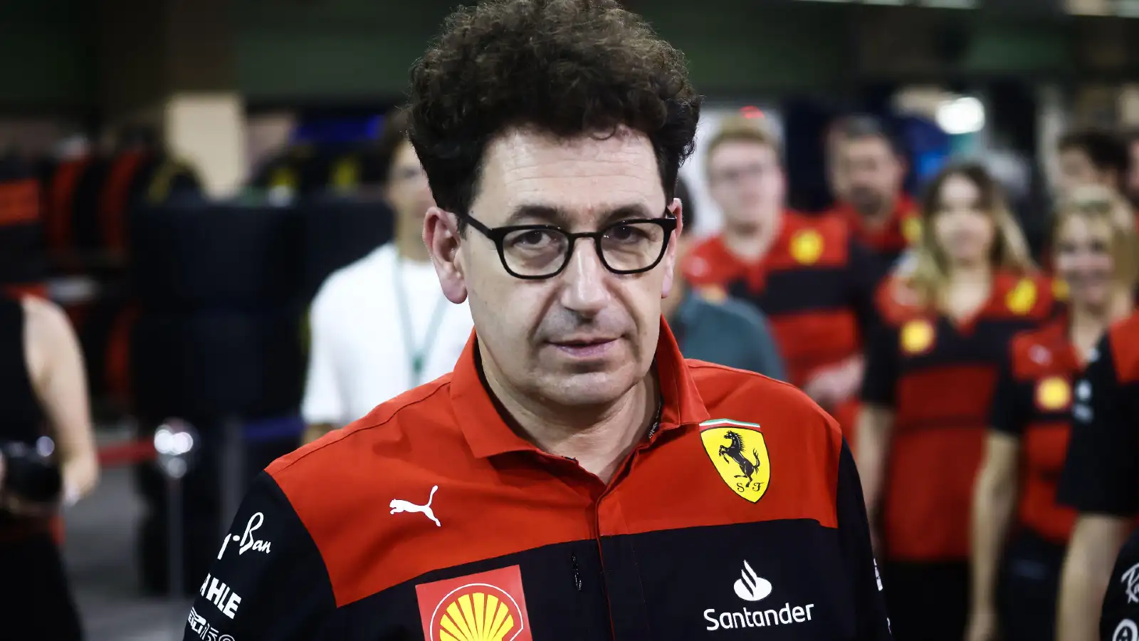 Ferrari team principal Mattia Binotto at the Abu Dhabi Grand Prix. Yas Marina, November 2022.