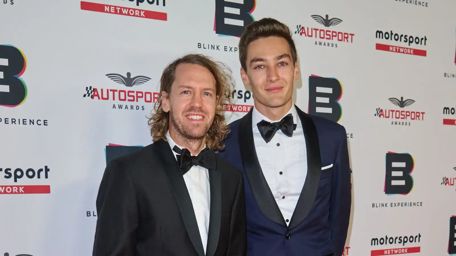 Sebastian Vettel and George Russell Autosport awards. London December 2022