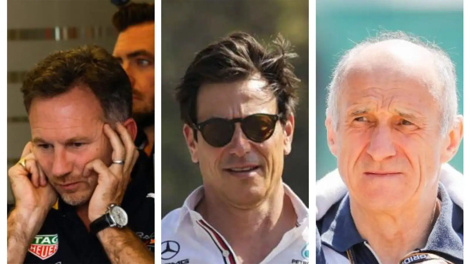 F1 team principals Christian Horner, Toto Wolff and Franz Tost