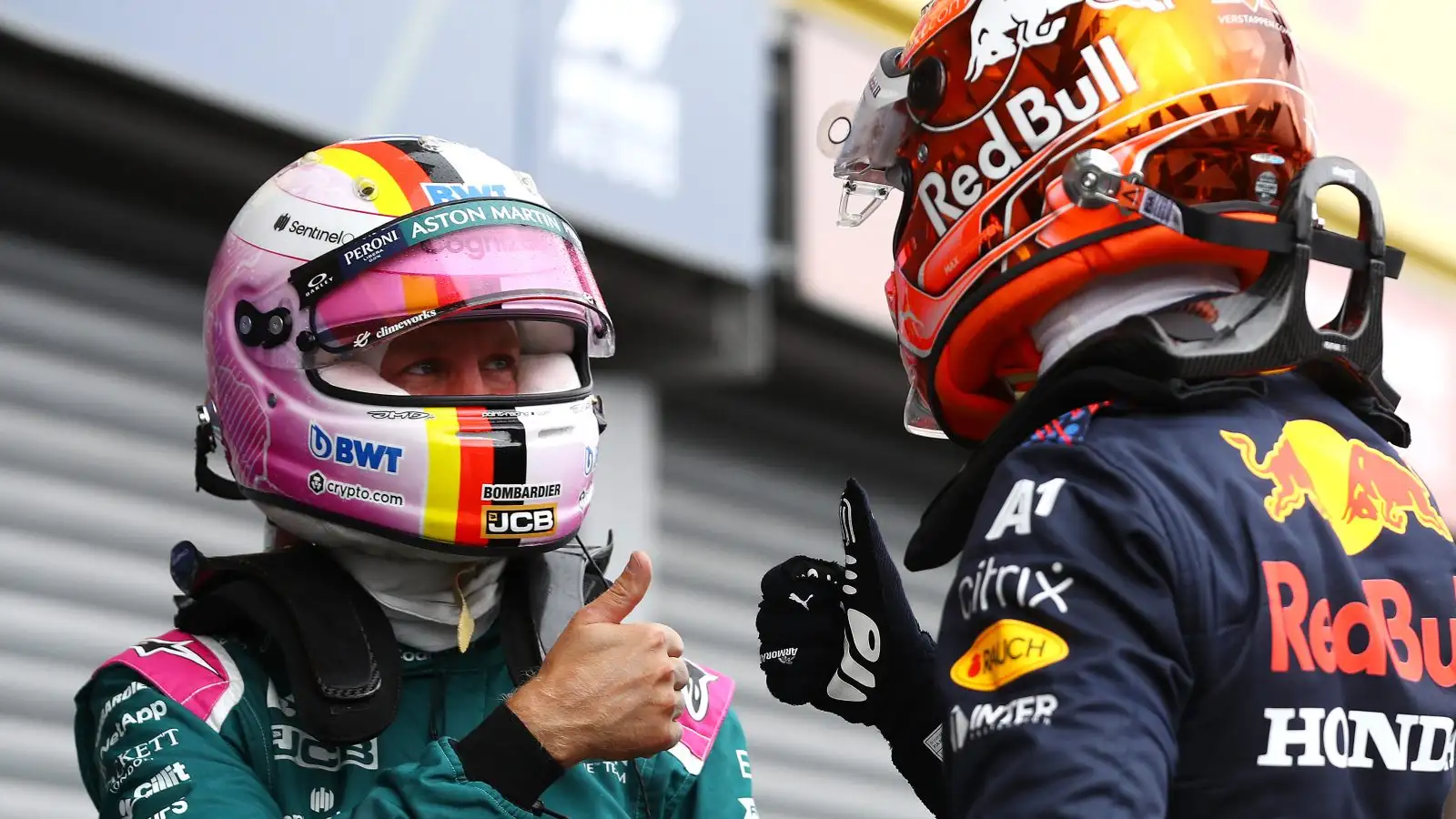 Sebastian Vettel and Max Verstappen. Spa, August 2021.