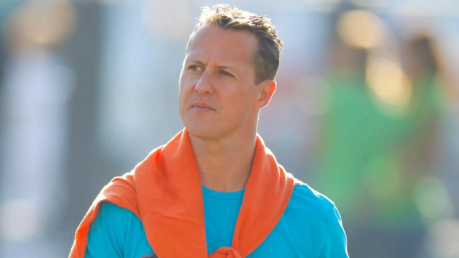 Michael Schumacher in street clothes at the 2011 Italian Grand Prix.