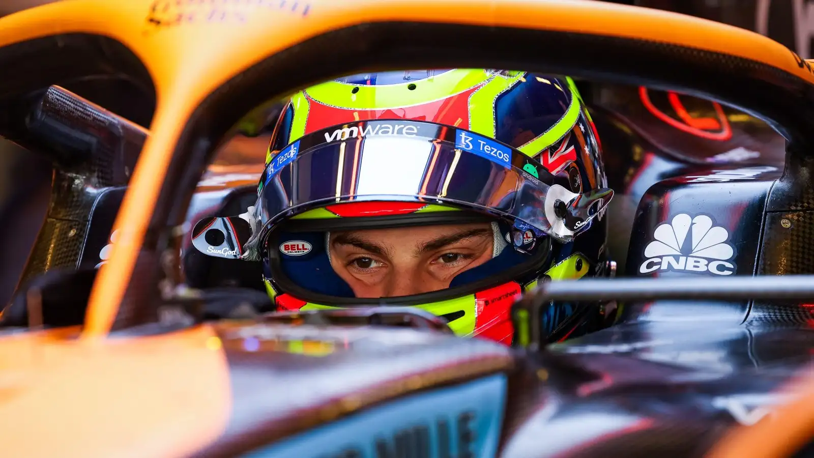 Oscar Piastri testing the McLaren. Abu Dhabi, November 2022.