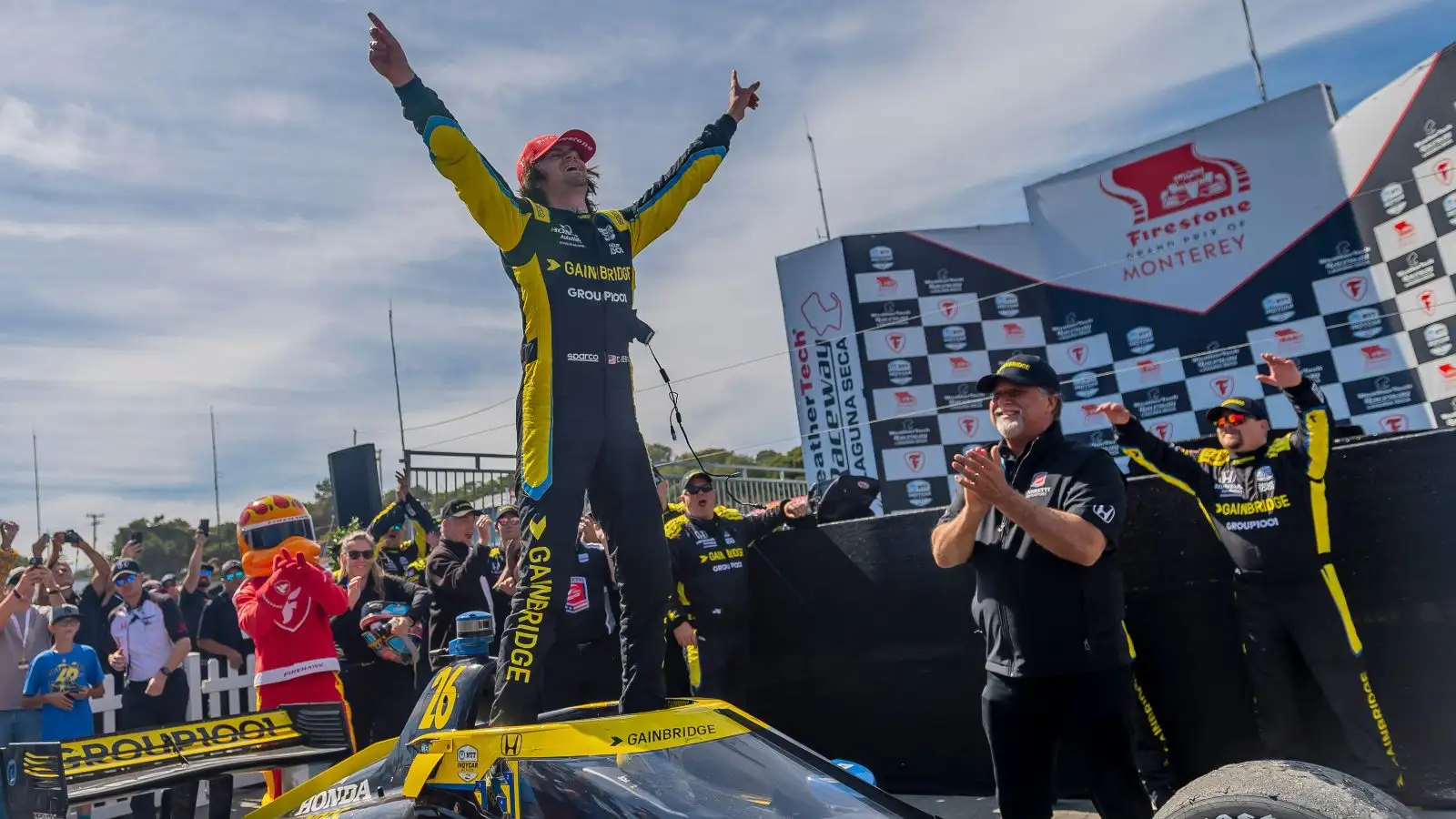 Colton Herta celebrates. Monterey, California, USA. September, 2021