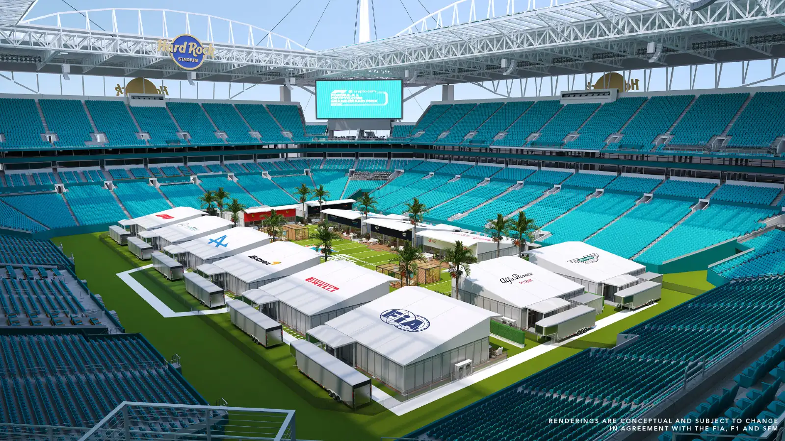 F1 Team Village render ahead of 2023 Miami Grand Prix.