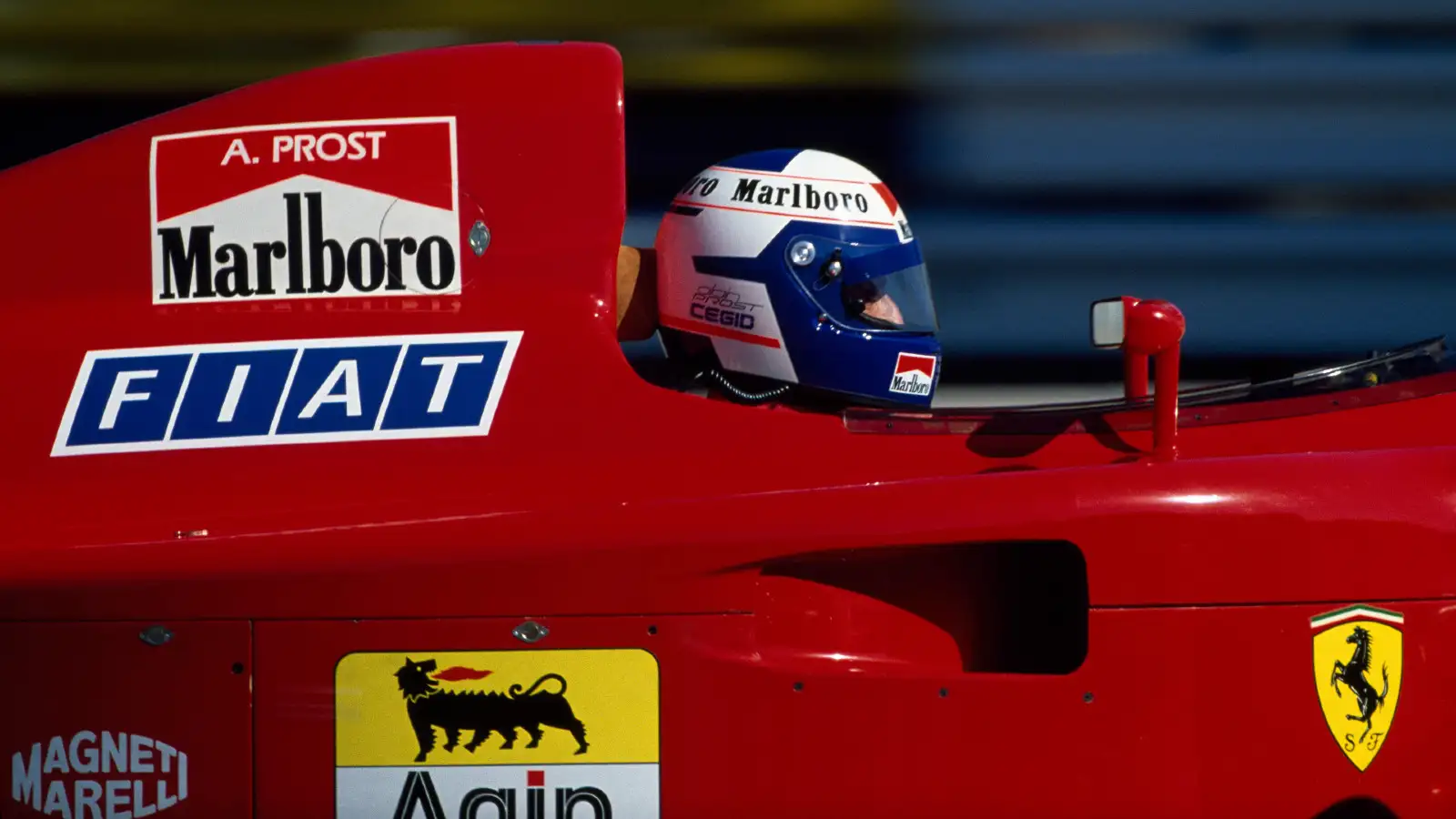 Ferrari's Alain Prost driving during the 1990 season. Driver sackings