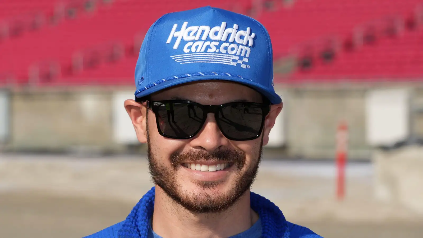 Kyle Larson smiling. Los Angeles, December 2022.