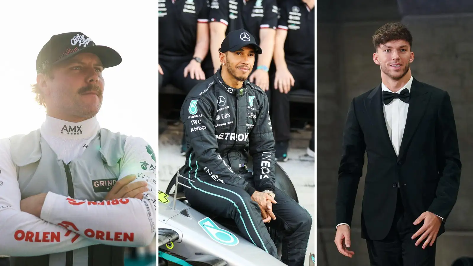 Valtteri Bottas, Lewis Hamilton and Pierre Gasly.