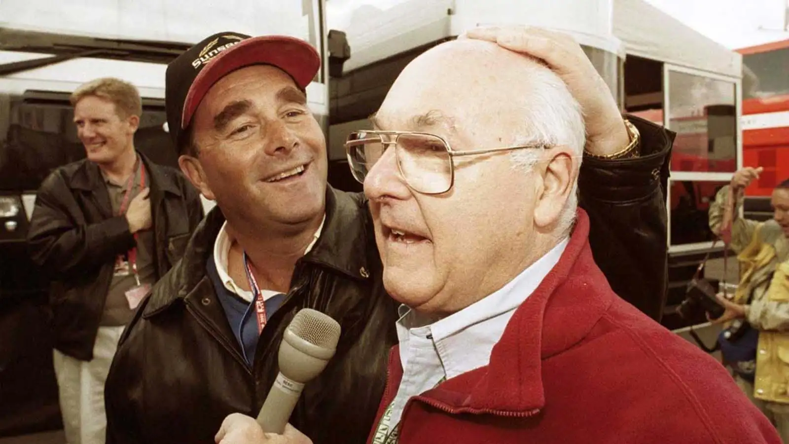 Murray Walker with Nigel Mansell.