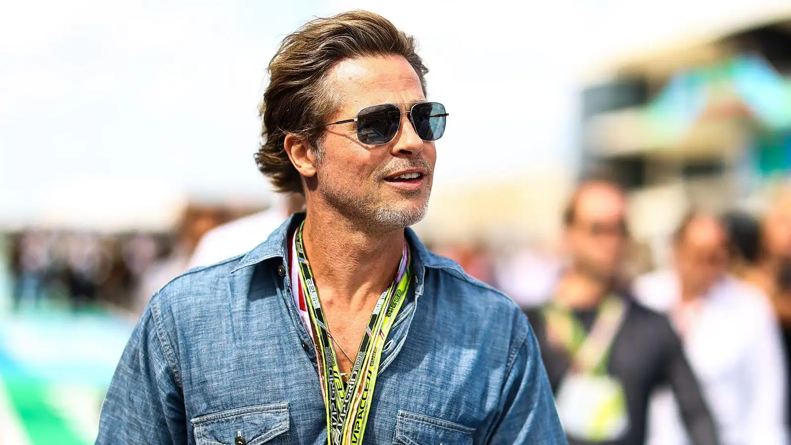 Brad Pitt walking down the grid. Formula 1 Austin, October 2022