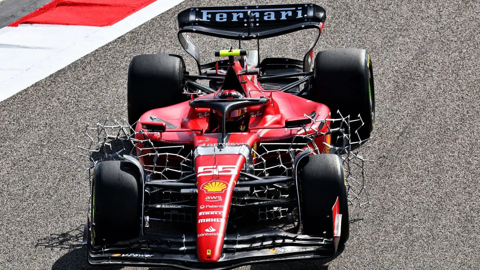 Carlos Sainz drives the Ferrari SF-23 during testing. Bahrain, February 2023.