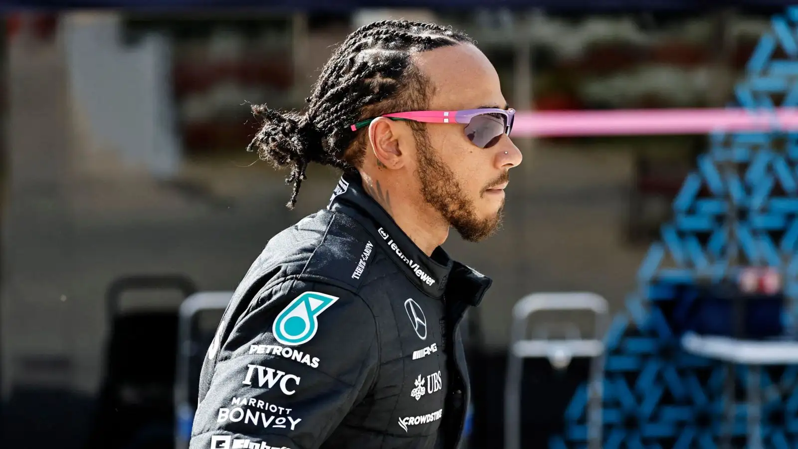 Lewis Hamilton, Mercedes, in the paddock during testing. Bahrain, February 2023.