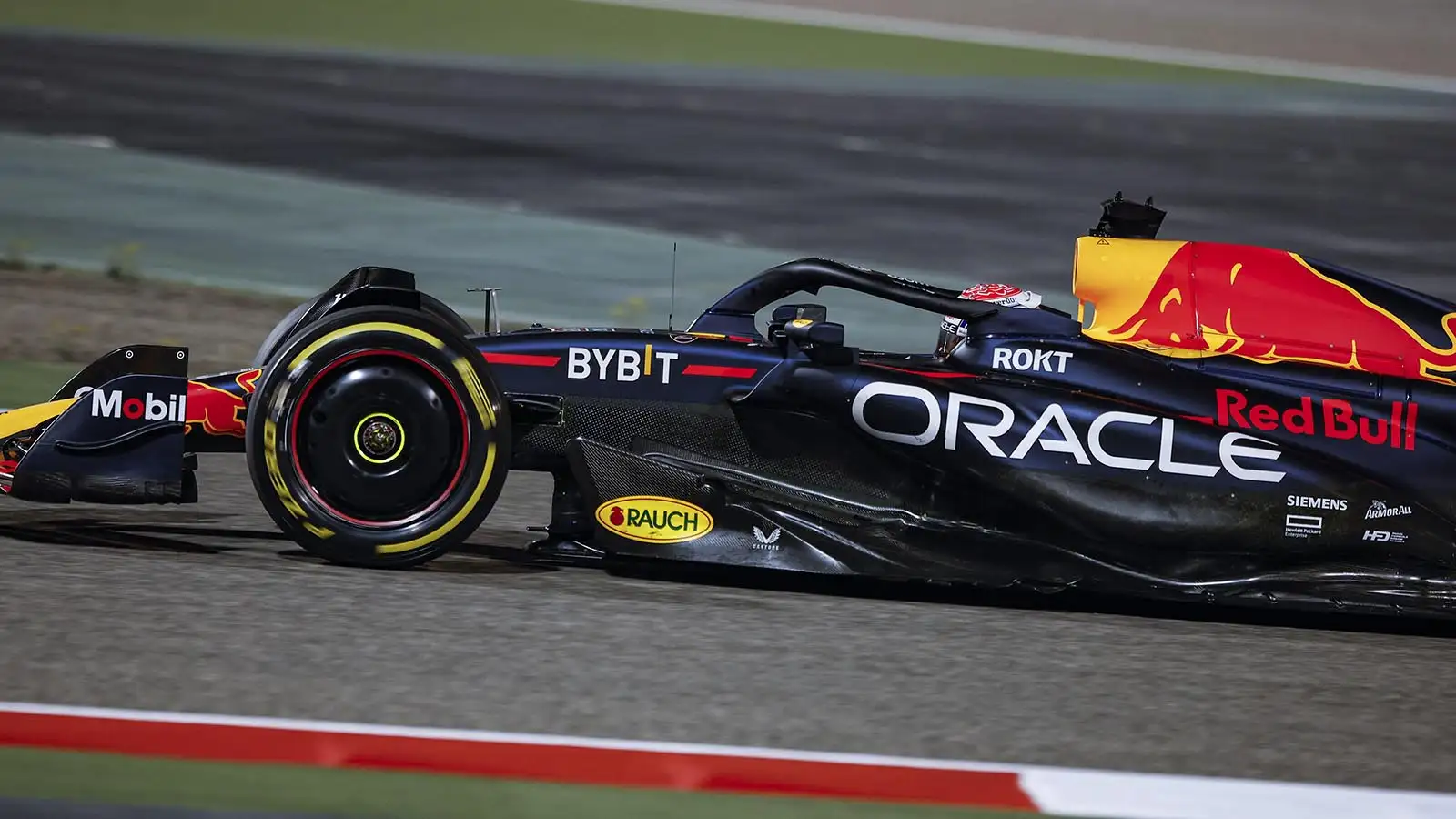 Max Verstappen driving the RB19. Bahrain, Feb 2023