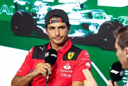 Ferrari driver Carlos Sainz in the pre-race press conference. Jeddah March 2023.
