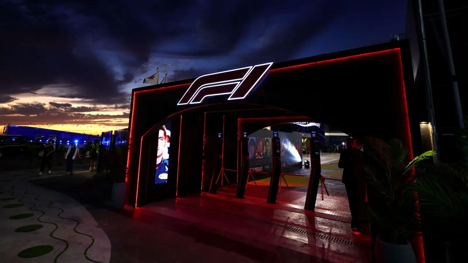 Saudi Arabian GP Formula 1 paddock entrance.