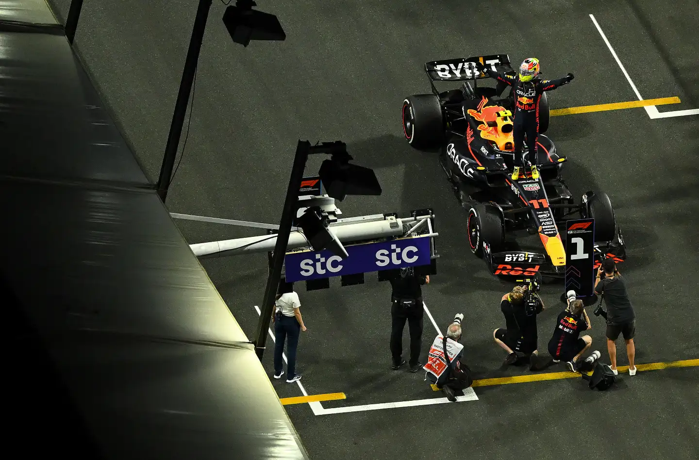 Red Bull's Sergio Perez at the Saudi Arabian Grand Prix. Jeddah, March 2023.