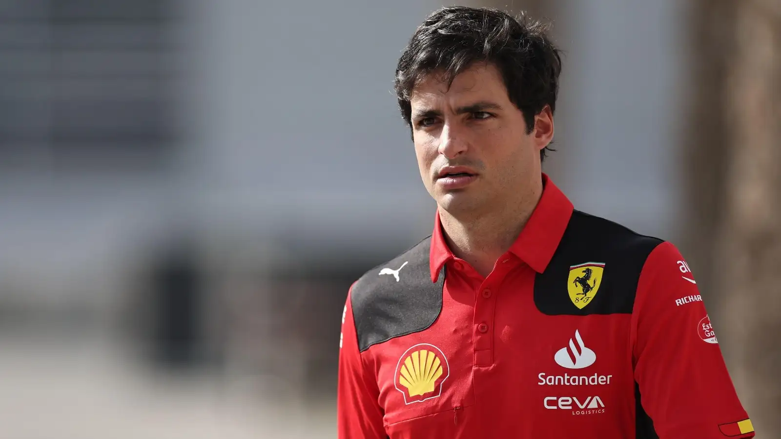 Carlos Sainz looking confused. Bahrain, March 2023.