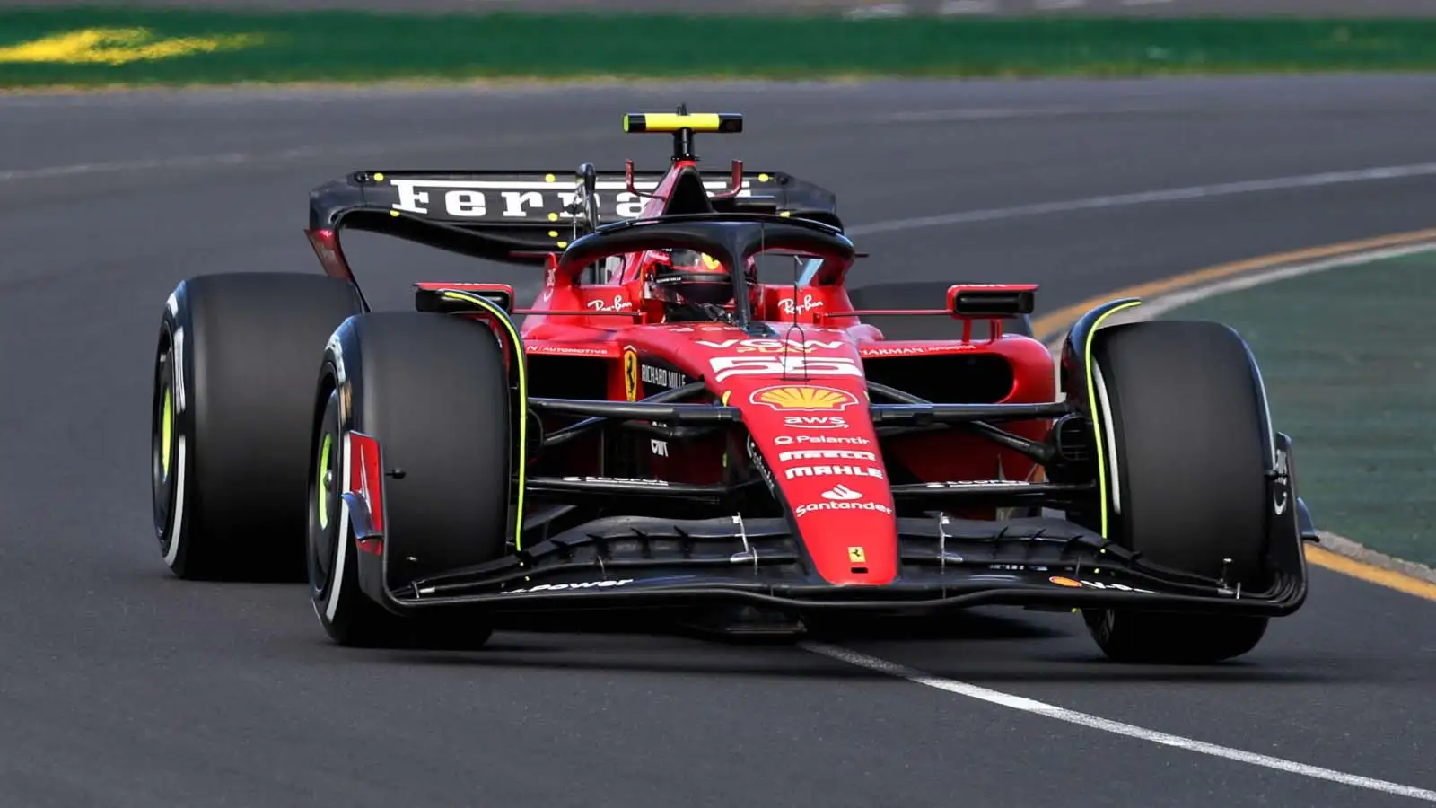 Ferrari driver Carlos Sainz in FP1. Melbourne March F1 2023 results.