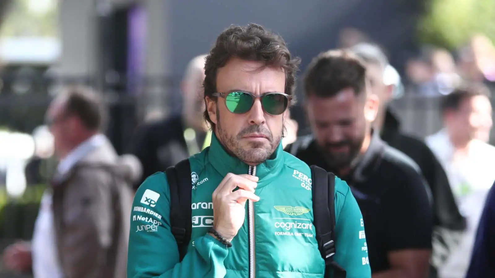 Fernando Alonso arrives in the paddock. Melbourne Australia 2023.