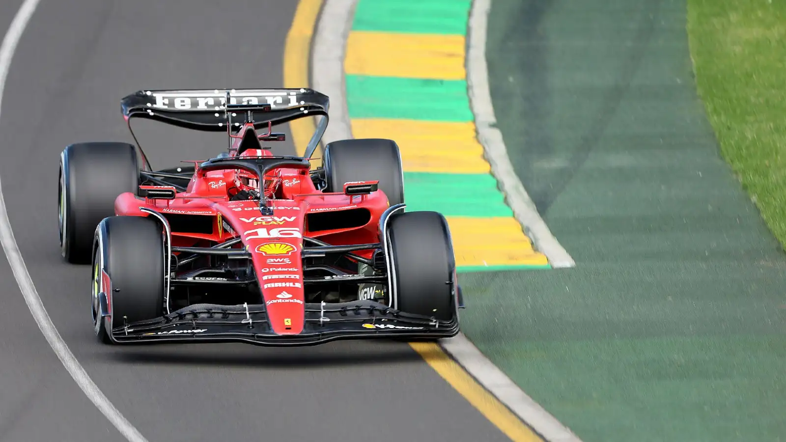 Ferrari's Charles Leclerc on track at the Australian Grand Prix. Melbourne, March 2023.