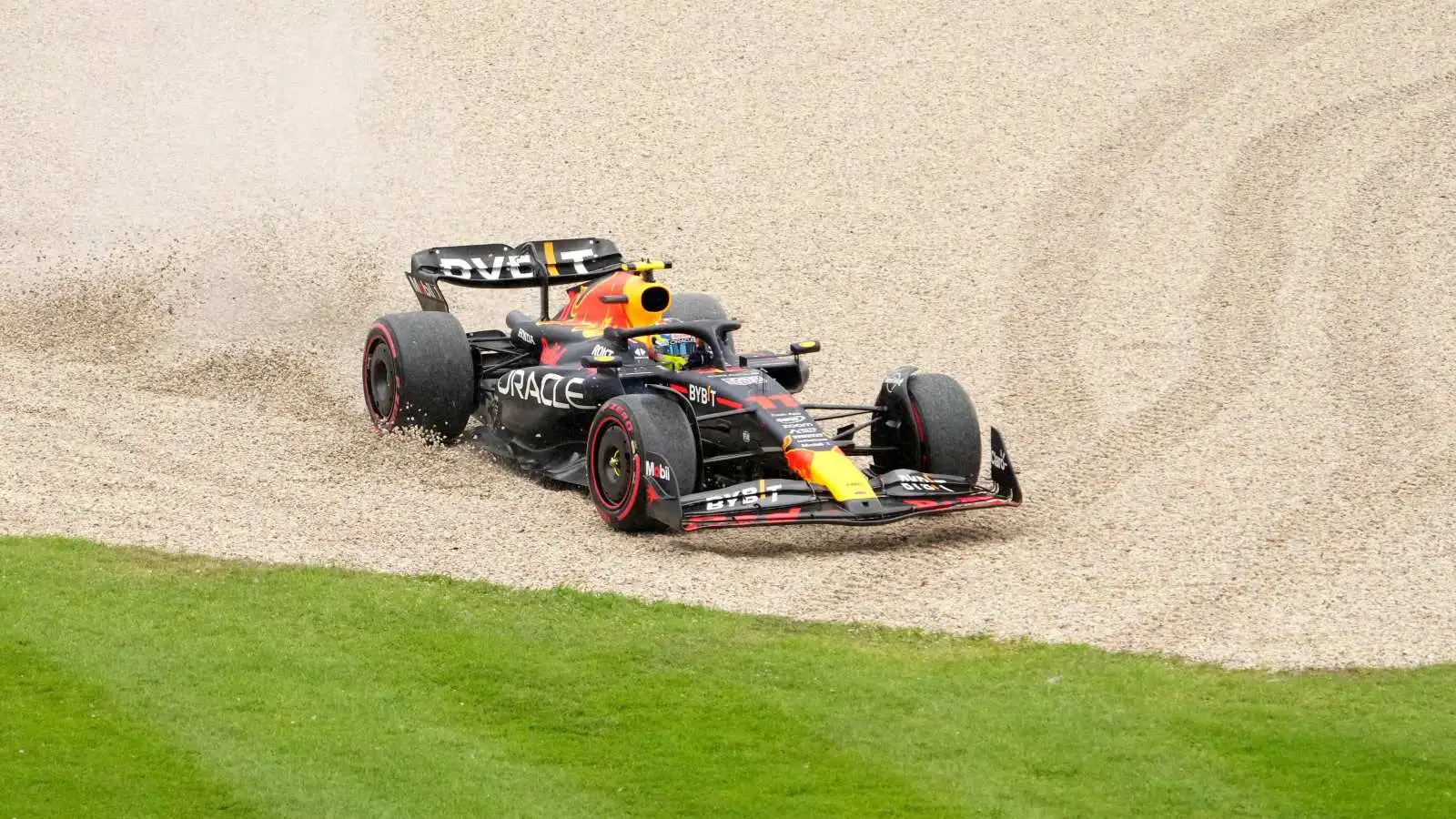 Sergio Perez in the gravel. Melbourne, Australia. March 2023.