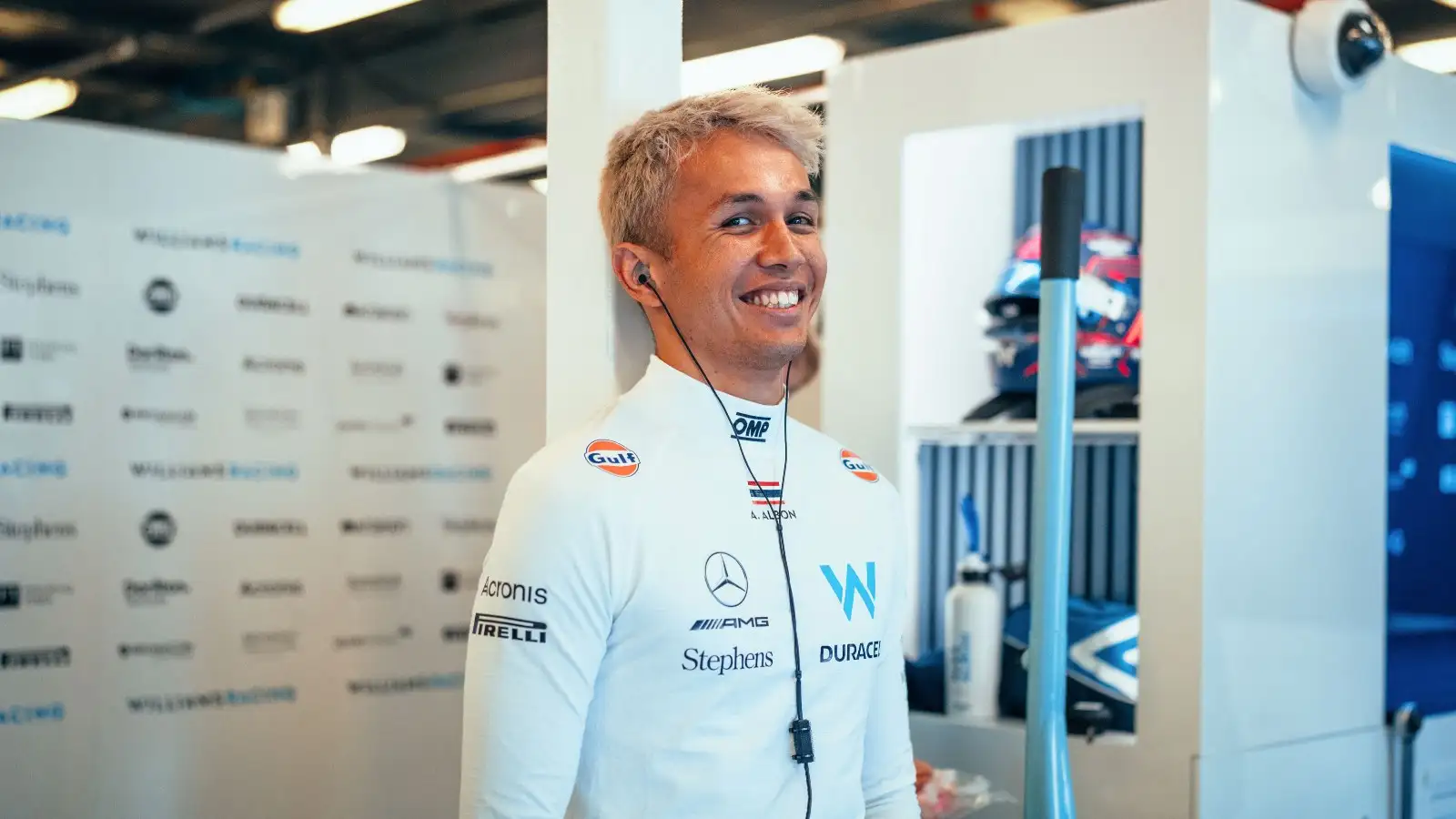 Alex Albon smiling. Melbourne, April 2023.