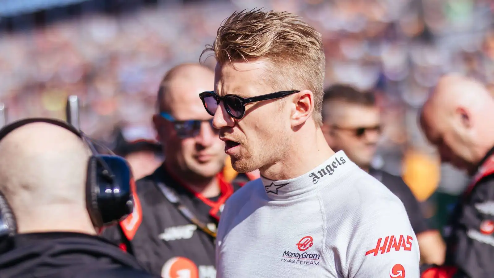 Nico Hulkenberg, Haas, on the grid. Australia, April 2023.