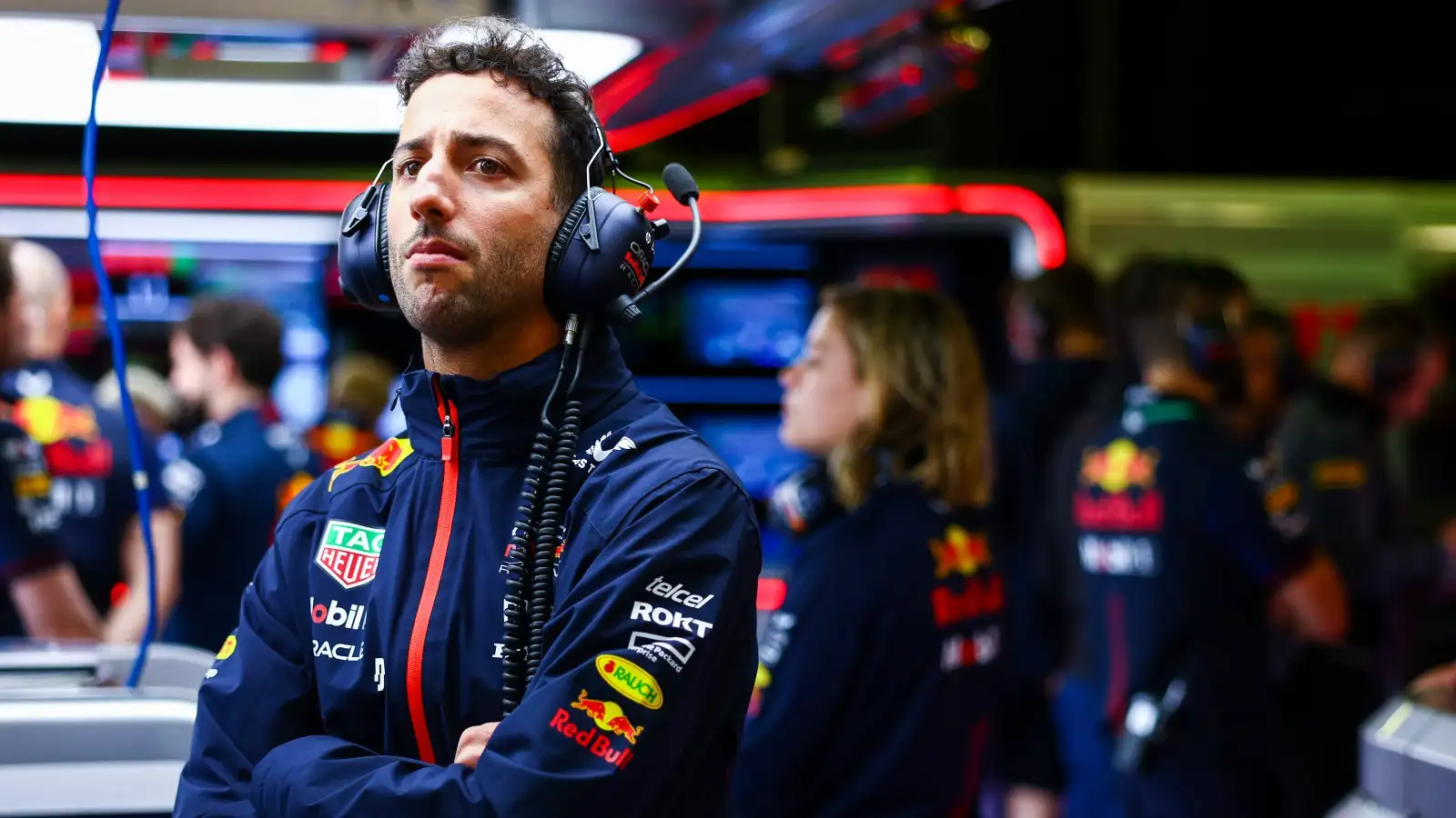 Daniel Ricciardo in the Red Bull garage. Melbourne, April 2023.