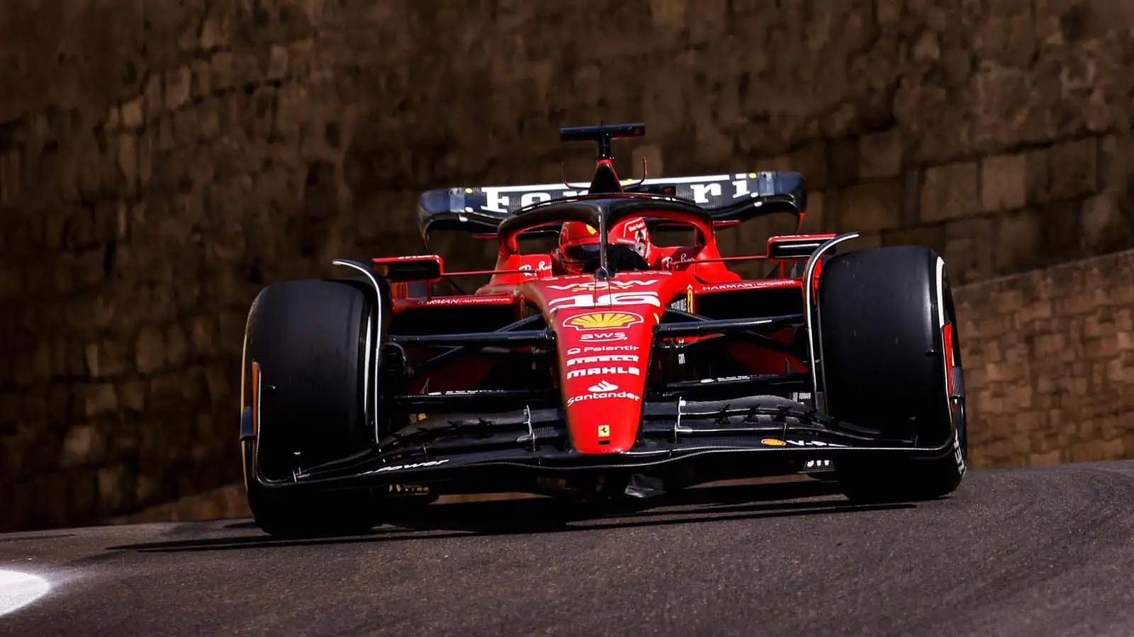 Ferrari driver Charles Leclerc during qualifying. F1 Baku April 2023.