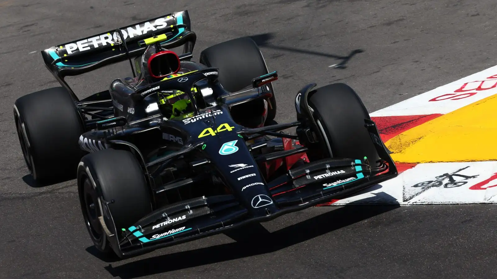 Lewis Hamilton in the revised Mercedes W14. Monaco May 2023