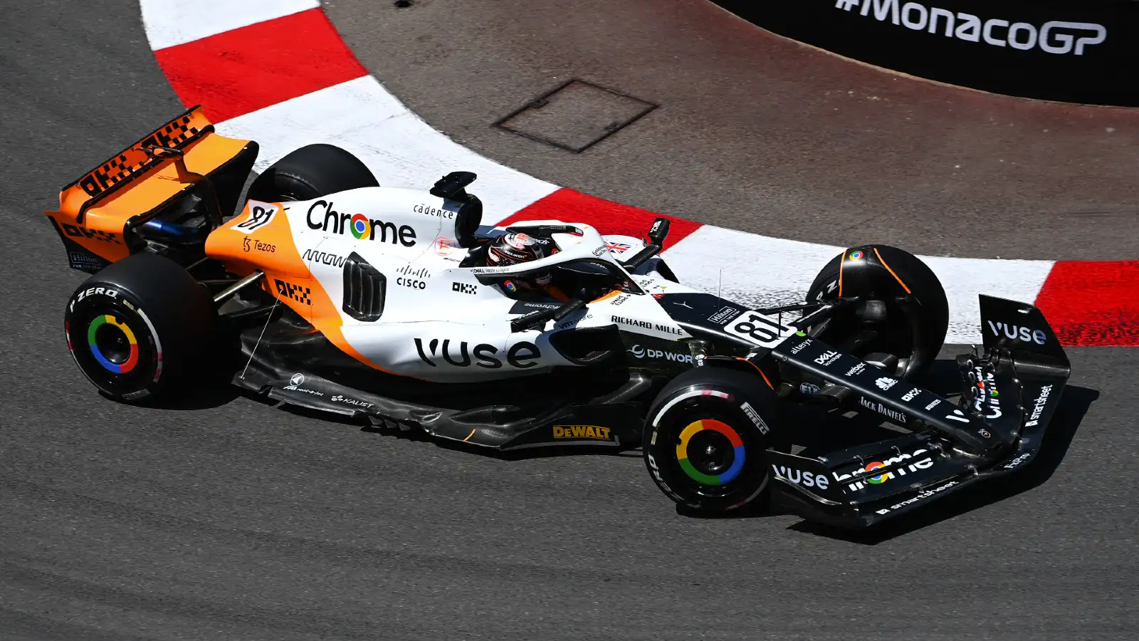 McLaren's Oscar Piastri on track at the Monaco Grand Prix. Monte Carlo, May 2023.