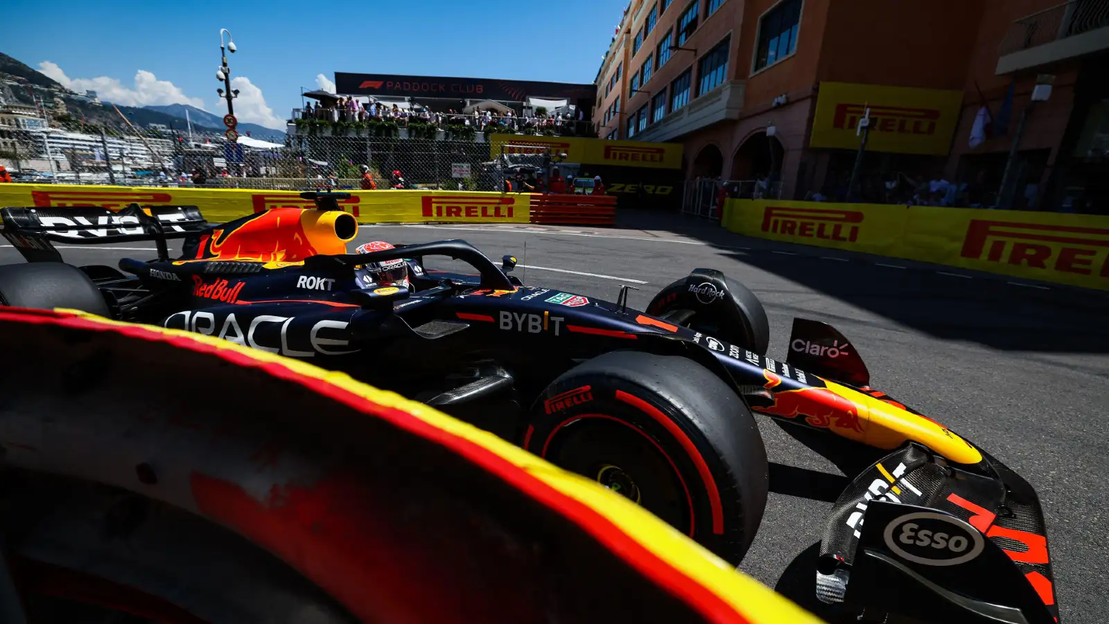 Red Bull's Max Verstappen on track at the Monaco Grand Prix. Monte Carlo, May 2023.